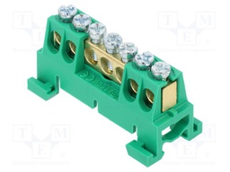 Connector: terminal block; for DIN rail mounting; green; ways: 1
