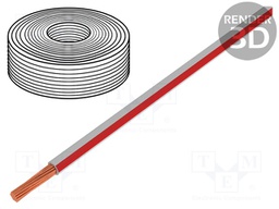 Wire; LiY; stranded; Cu; 0.25mm2; white-red; PVC; 900V; 250m; Class: 5