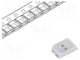 LED; SMD; 2016; red; 1120÷1560mcd; 2x1.6x0.6mm; 120°; 1.8÷2.6V; 60mA