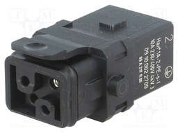 Connector: rectangular; female; Han 1A; PIN: 3; 2+PE; size 1A