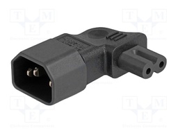 IEC C14 male,IEC C7 female; angular; 2.5A; 250V