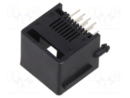 Socket; RJ45; PIN: 8; Layout: 8p8c; THT; angled