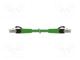 Patch cord; RJ45 plug,both sides; 6a; stranded; Cu; FRNC; green