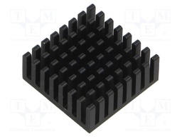 Heatsink: extruded; grilled; black; L: 25mm; W: 25mm; H: 10mm