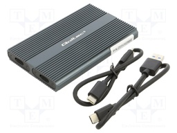 Hard discs housing: M.2; PnP; SATA III,USB 3.1; 78x116x14mm; grey