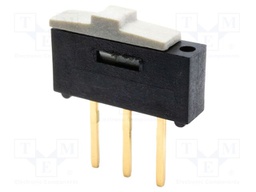 Switch: slide; Pos: 2; SPDT; 0.3A/24VDC; ON-ON; THT; Leads: for PCB
