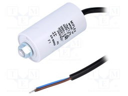Capacitor: motors, run; 10uF; 450V; Ø35x65mm; -25÷70°C; ±10%; V: 4