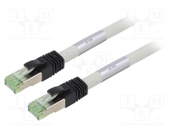 Patch cord; S/FTP; Cat 8; stranded; Cu; LSZH; grey; 250mm; 24AWG