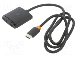 Adapter; HDMI 2.0; HDMI socket x2,HDMI plug; 1m; black; black