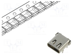Connector: USB C; socket; SMT,THT; PIN: 24; horizontal; USB 3.2; 5A