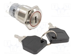 Switch: key switch; Pos: 2; DPDT; 2A/24VDC; IP40; ON-(ON); PVK4; 90°