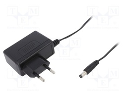 Power supply: switched-mode; 5VDC; 2.4A; Out: 5,5/2,1; 12W; Plug: EU