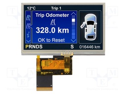 Display: TFT; 4.3"; 480x272; Illumin: LED; Dim: 105.5x67.2x2.95mm