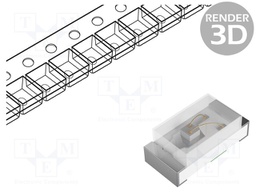 LED; SMD; 0402; red; 50÷200mcd; 1x0.5x0.4mm; 120°; 1.8÷2.6V; 20mA