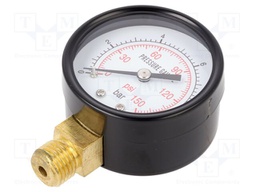 Manometer; 0÷10bar; water; 52mm; Enclos.mat: plastic