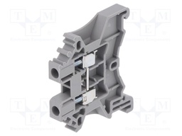 Splice terminal: rail; 0.2÷2.5mm2; ways: 1; terminals: 2; grey; TS35