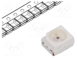 LED; SMD; 3528,PLCC2; red; 285÷350mcd; 3.5x2.8x1.9mm; 120°; 20mA