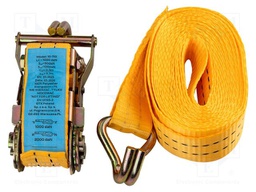 Fastening belt; L: 6m; Width: 25mm; yellow; with ratchet; 2000kg
