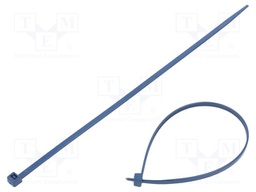 Cable tie; with metal; L: 200mm; W: 3.6mm; polyamide; 180N; blue