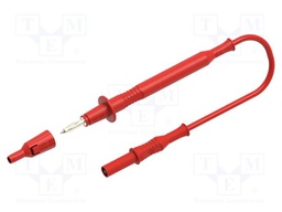 Test lead; 20A; probe tip,banana plug 4mm; Len: 1.5m; red; Ø: 4mm