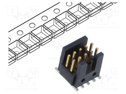 Connector: pin strips; male; PIN: 10; 1.27mm; gold-plated; SMT; reel