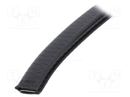 Hole and edge shield; PVC; L: 10m; black; H: 16mm; W: 10.5mm