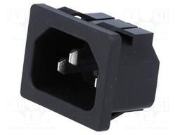 Connector: AC supply; socket; male; 10A; 250VAC; IEC 60320; C14 (E)