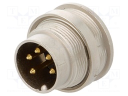 Connector: M16; male; for panel mounting,front side nut,screwed