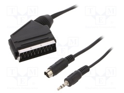 Cable; Jack 3.5mm 3pin plug,Mini-DIN plug 4pin,SCART plug; 10m