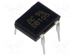 Bridge rectifier: single-phase; 600V; If: 1A; Ifsm: 50A; DB-1; THT