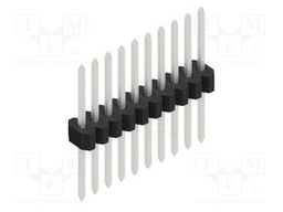 Connector: pin strips; pin header; male; PIN: 10; 1.27mm; THT; 1x10