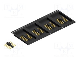 Connector: pin strips; pin header; male; PIN: 6; 2.54mm; SMT; 1x6