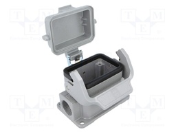 Enclosure: for rectangular connectors; Han; size 6B; with latch