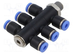 Plug-in distributor; -0.95÷15bar; nickel plated brass,PBT