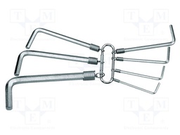 Wrench-set; hex key; Chrom-vanadium steel; 7pcs.