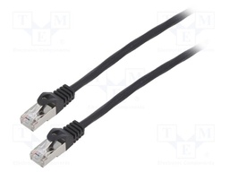 Patch cord; F/UTP; 6; stranded; CCA; PVC; black; 3m; 26AWG; Cores: 8