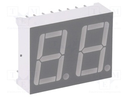 Display: LED; 7-segment; 14.2mm; 0.56"; No.char: 2; green; anode