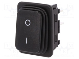 ROCKER; DPST; Pos: 2; OFF-ON; 20A/250VAC; black; none; 100mΩ