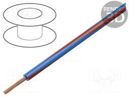 Wire; X07V-K; stranded; Cu; 1.5mm2; blue-red; PVC; 450/750V; Class: 5