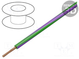 Wire; LgY; stranded; Cu; 1.5mm2; green-violet; PVC; 300/500V; 100m