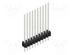 Connector: pin strips; pin header; male; PIN: 10; 1.27mm; THT; 1x10
