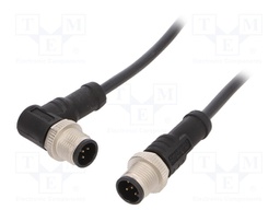 Cable: for sensors/automation; PIN: 5; M12-M12; 1m; plug; plug; 60V