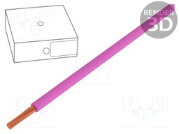 Wire; H05V-K; stranded; Cu; 1mm2; PVC; pink; 300V,500V; 250m; Class: 5