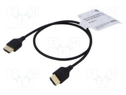 Cable; HDMI plug,both sides; 0.5m; black; HDCP 2.2,HDMI 2.0