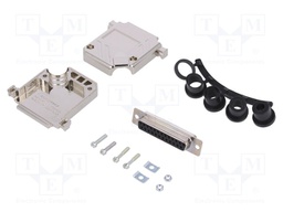 D-Sub; PIN: 25; plug; female; soldering; for cable; black