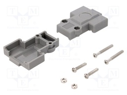 Enclosure: for D-Sub connectors; Locking: screws; straight