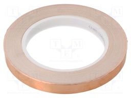 Tape: electrically conductive; W: 12mm; L: 33m; D: 0.08mm; copper