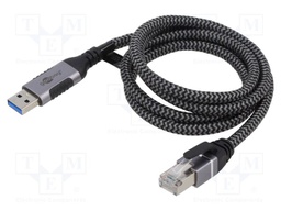 Cable; USB 3.0; RJ45 plug,USB A plug; 1m; 1Gbps; Øcable: 5.6mm