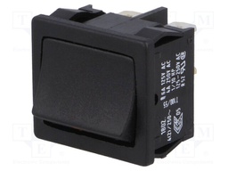 ROCKER; DPST; Pos: 2; OFF-(ON); 4A/250VAC; black; IP40; none; 100mΩ