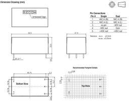 Converter: AC/DC; 10W; Uout: 15VDC; Iout: 340mA; 79%; Mounting: PCB